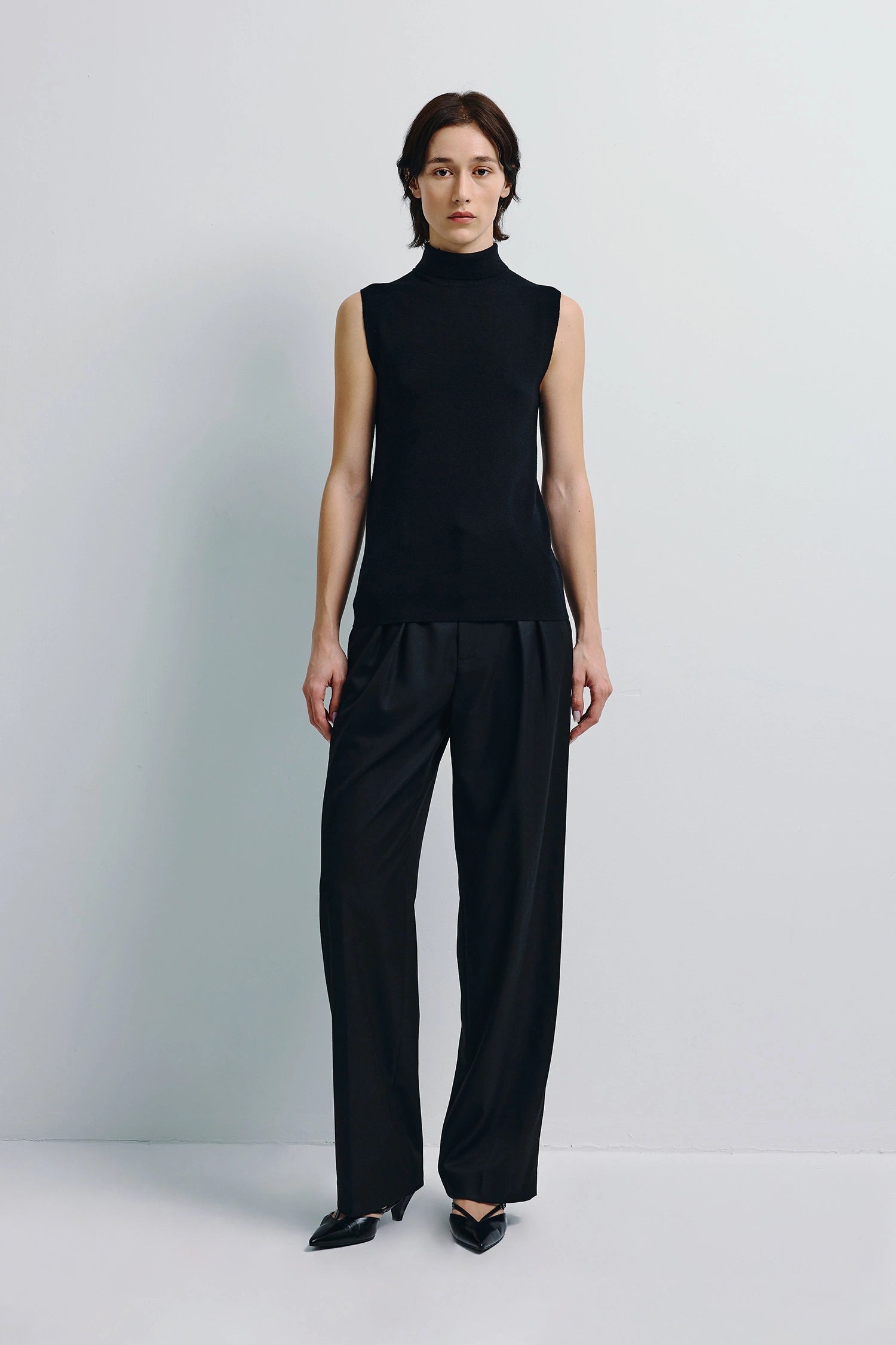 Neil Pleated Waist Pant Black