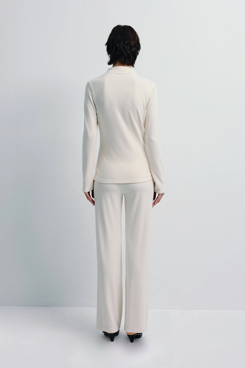 Cream Morgane Knit Pant set, breathable fabric, Rue Sophie, soft and elegant design