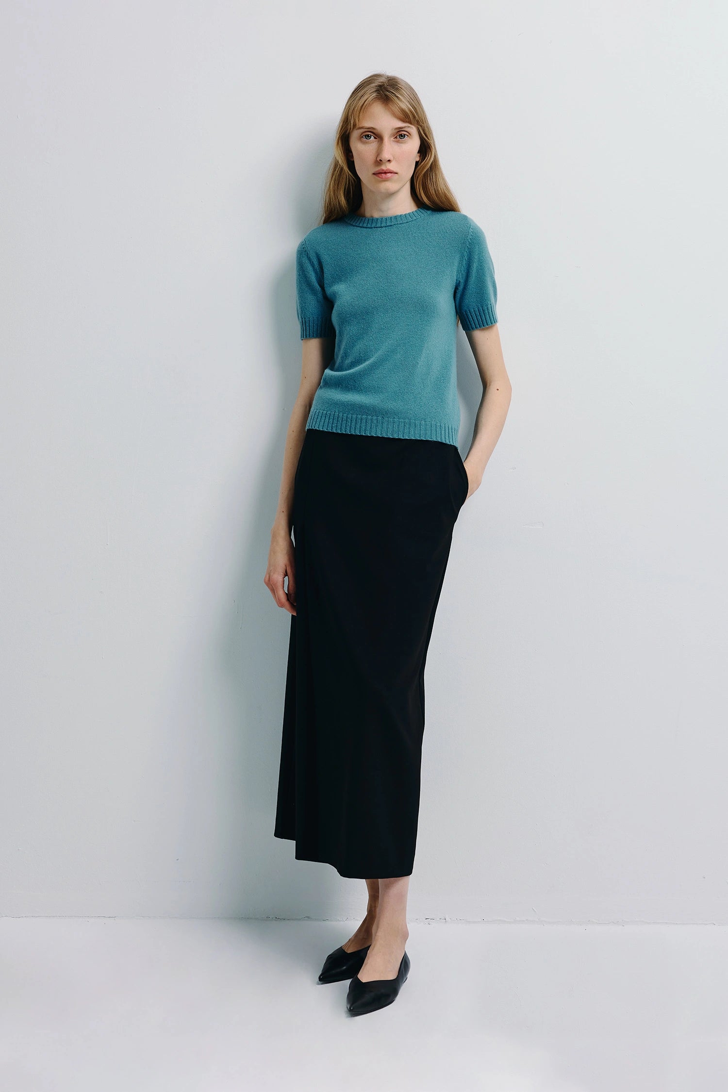 Bex Open Side Midi Skirt Black