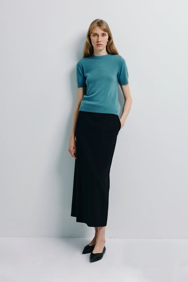 Bex Open Side Midi Skirt Black
