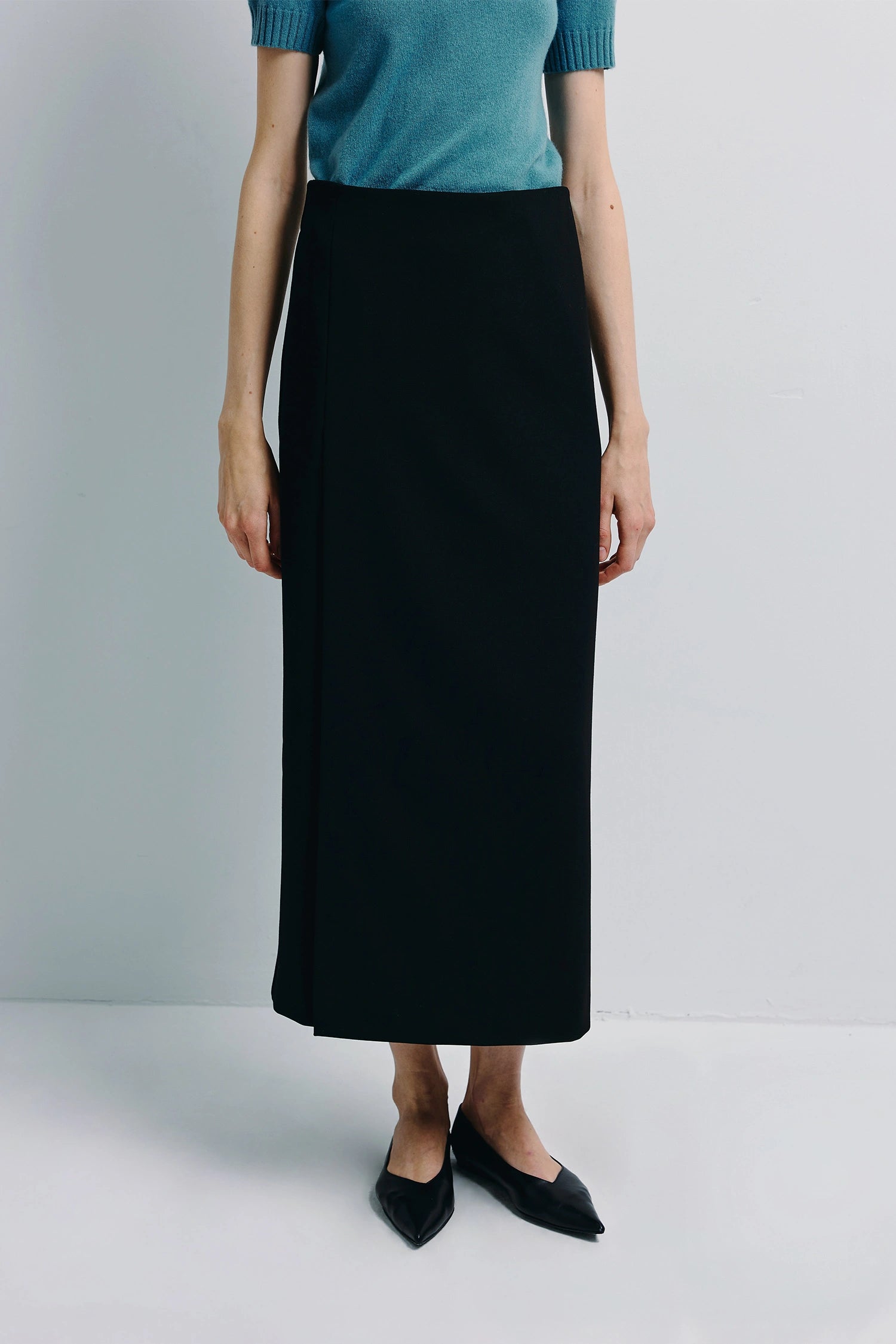 Bex Open Side Midi Skirt Black