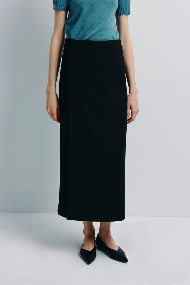 Bex Open Side Midi Skirt Black