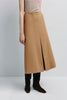 Ambre Pleat Front Midi Skirt Camel