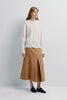 Ambre Pleat Front Midi Skirt Camel