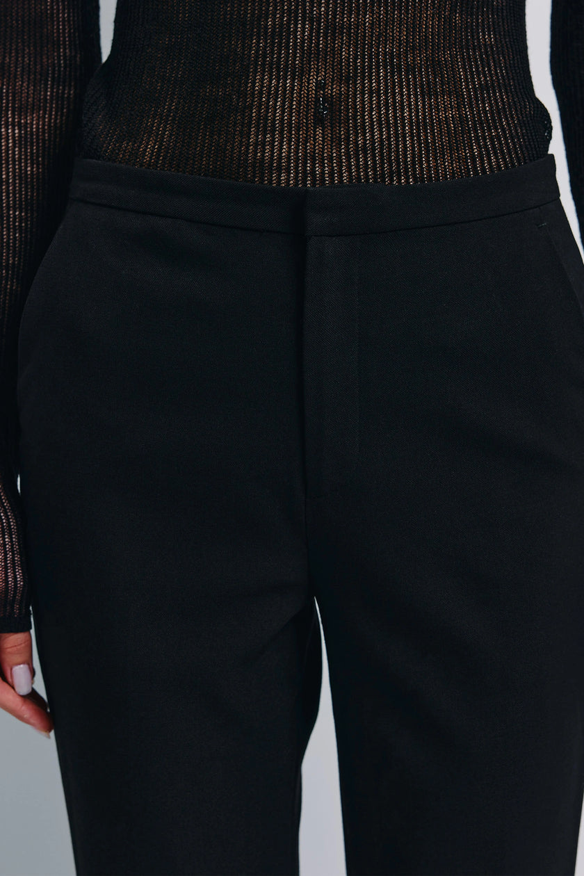 Ruesophie Black Lenn Straight Leg Pant, tailored straight-leg pant, stretch wool blend for women, refined style