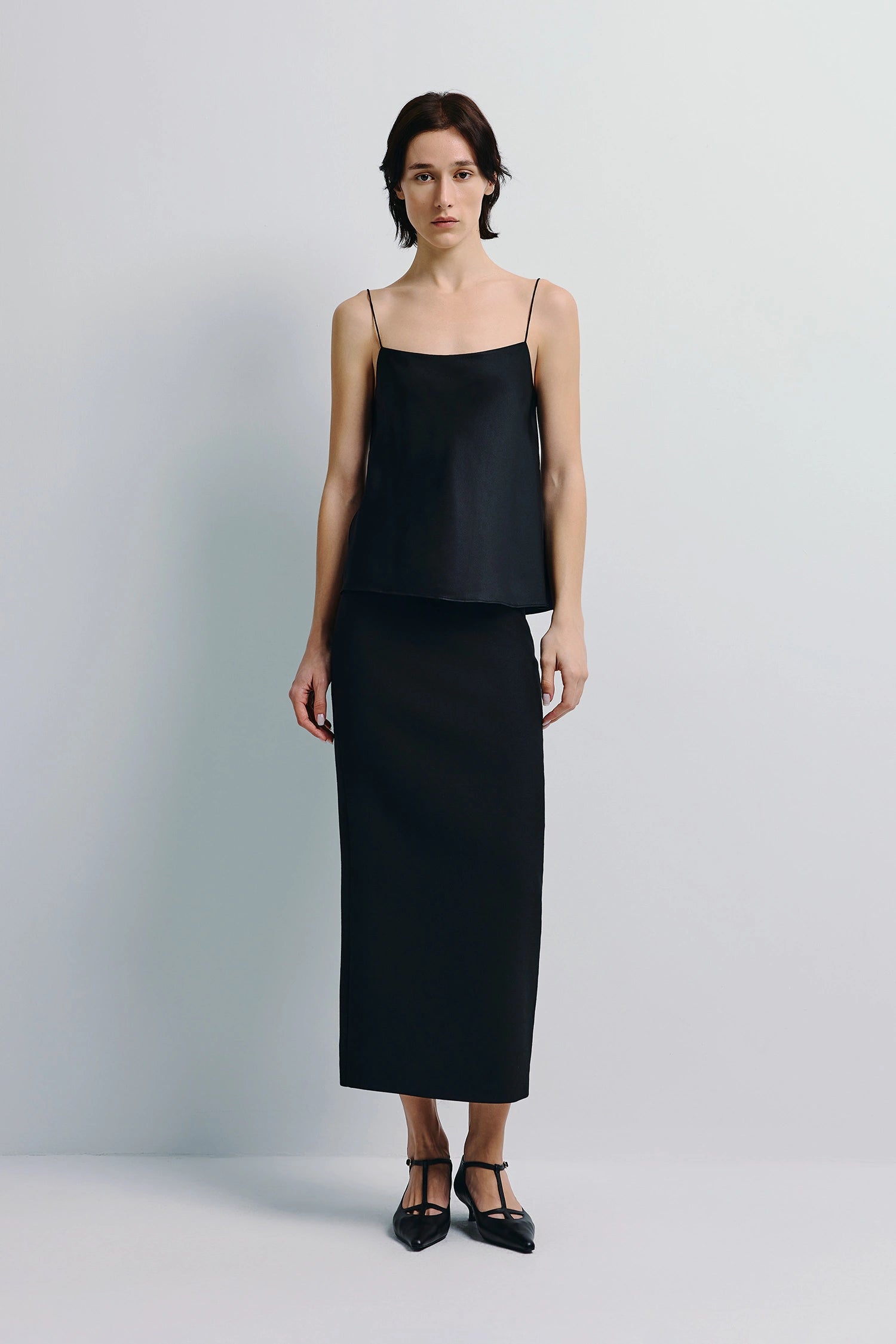 Roux Midi Pencil Skirt Black