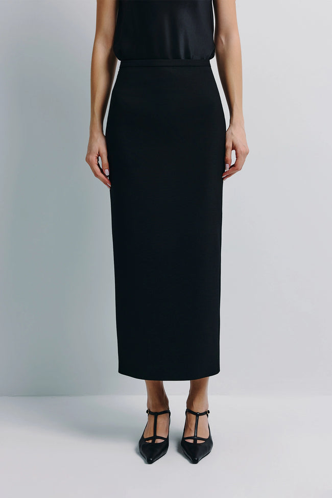 Roux Midi Pencil Skirt Black