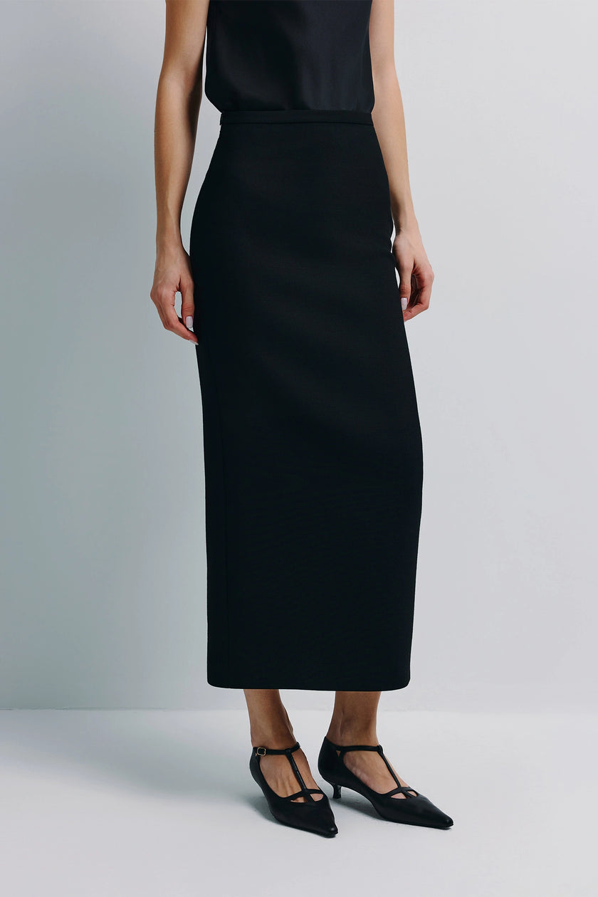 Roux Midi Pencil Skirt Black