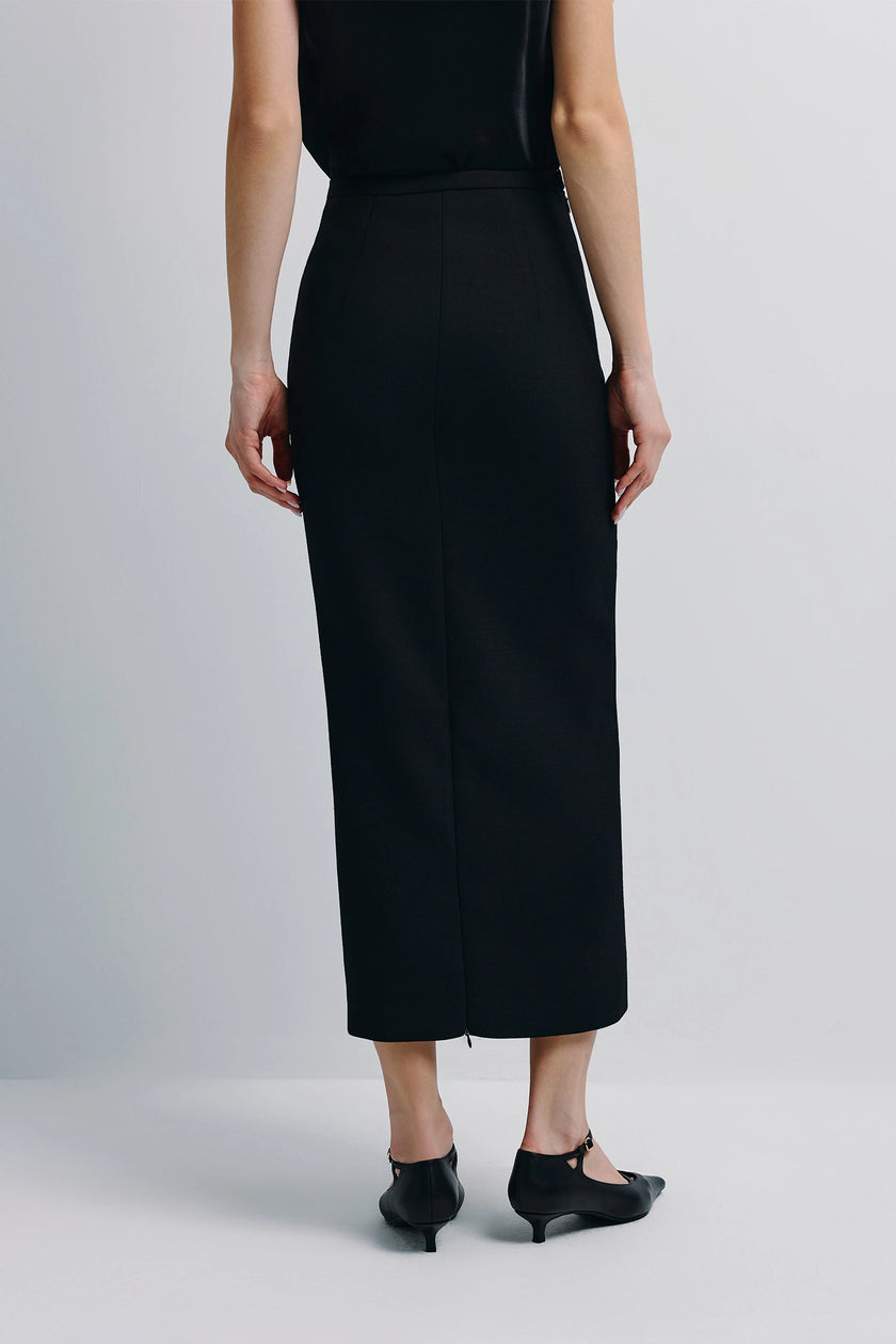 Roux Midi Pencil Skirt Black