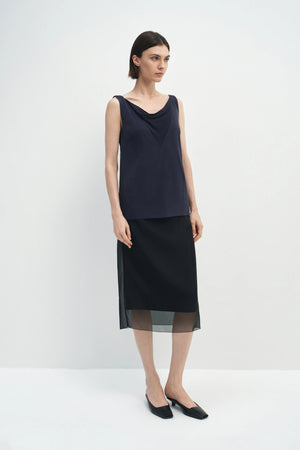 Viv Double Layered Organza Skirt Black