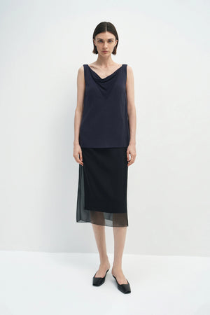 Viv Double Layered Organza Skirt Black