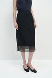 Viv Double Layered Organza Skirt Black