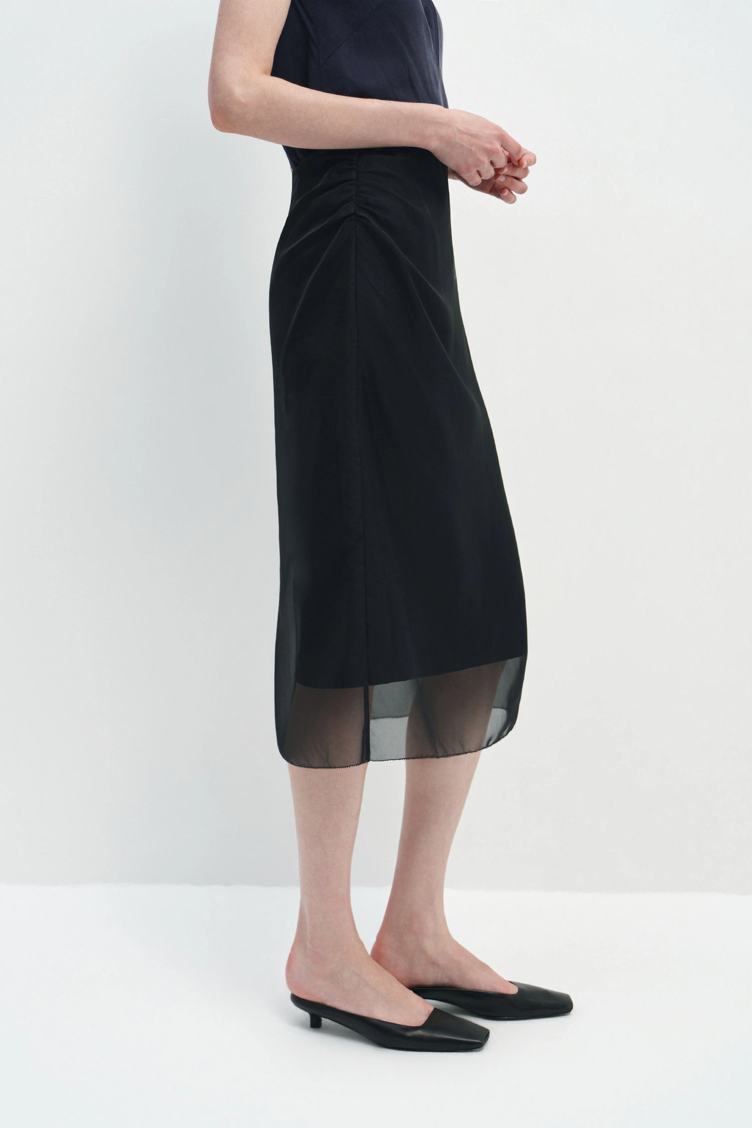 Viv Double Layered Organza Skirt Black