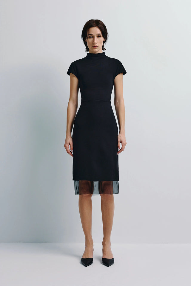 Mille Organza Insert Skirt Black