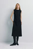 Roze A-line Midi Dress Black