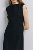 Roze A-line Midi Dress Black