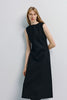 Roze A-line Midi Dress Black