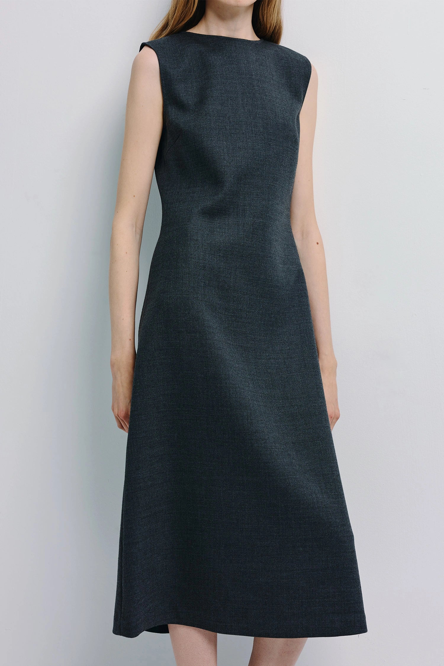 Roze A-line Midi Dress H.Grey