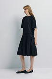 Lohan Pleated Skirt Dress Black