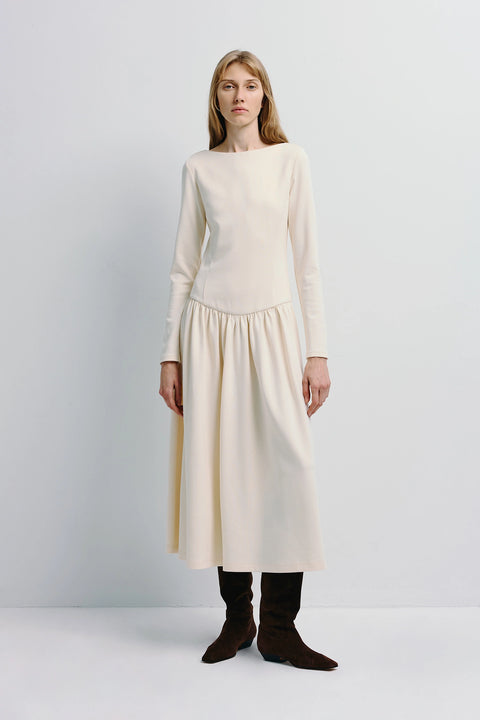 Lisette Boatneck Midi Dress Eggnog