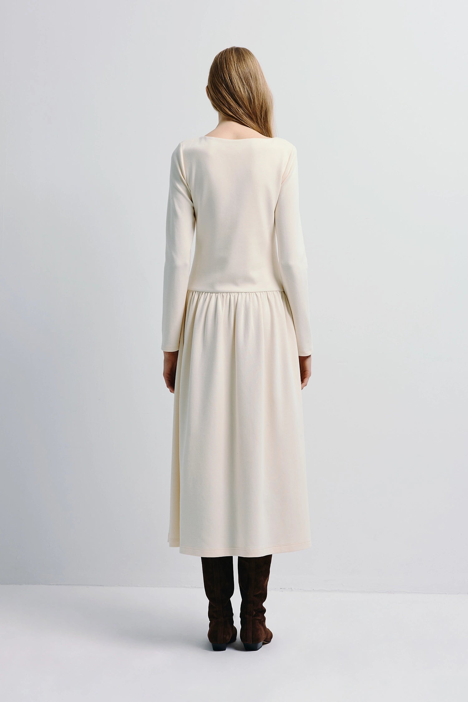 Lisette Boatneck Midi Dress Eggnog