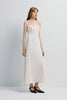 Margaux Satin Midi Dress Creme