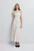 Margaux Satin Midi Dress Creme