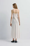 Margaux Satin Midi Dress Creme