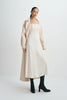 Margaux Satin Midi Dress Creme