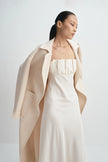 Margaux Satin Midi Dress Creme