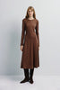 Rotha Sweater Knit Midi Dress Brown