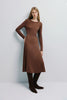 Rotha Sweater Knit Midi Dress Brown