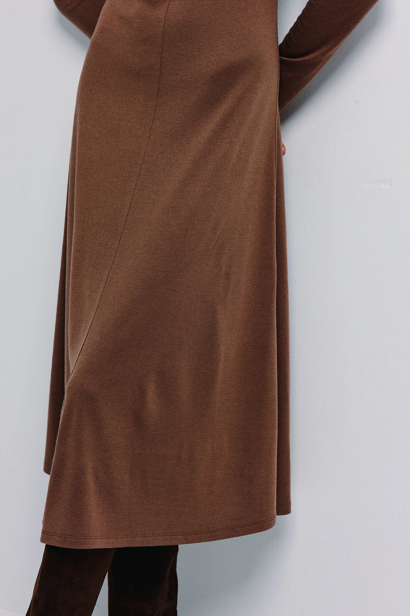 Rotha Sweater Knit Midi Dress Brown