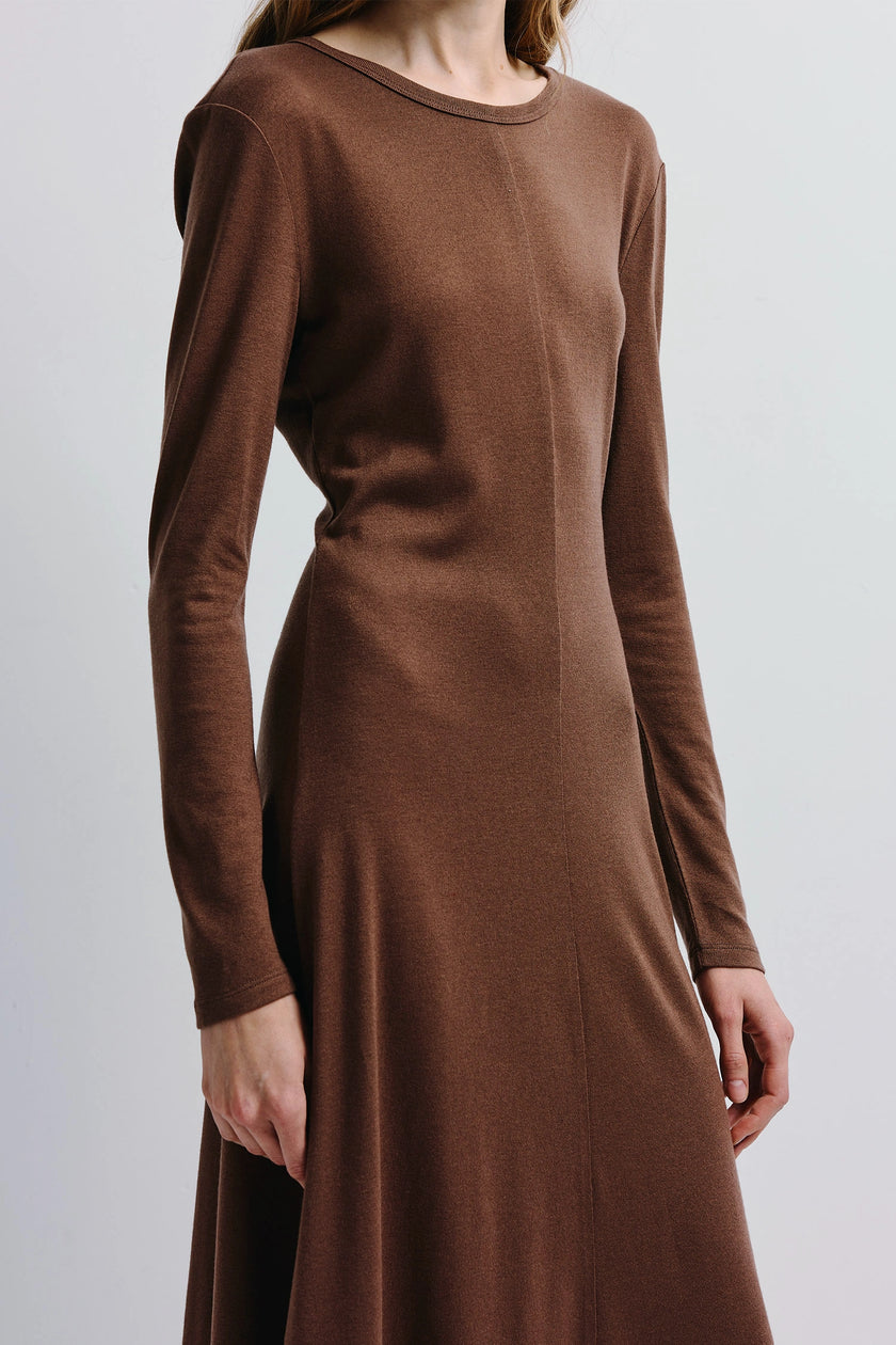Rotha Sweater Knit Midi Dress Brown
