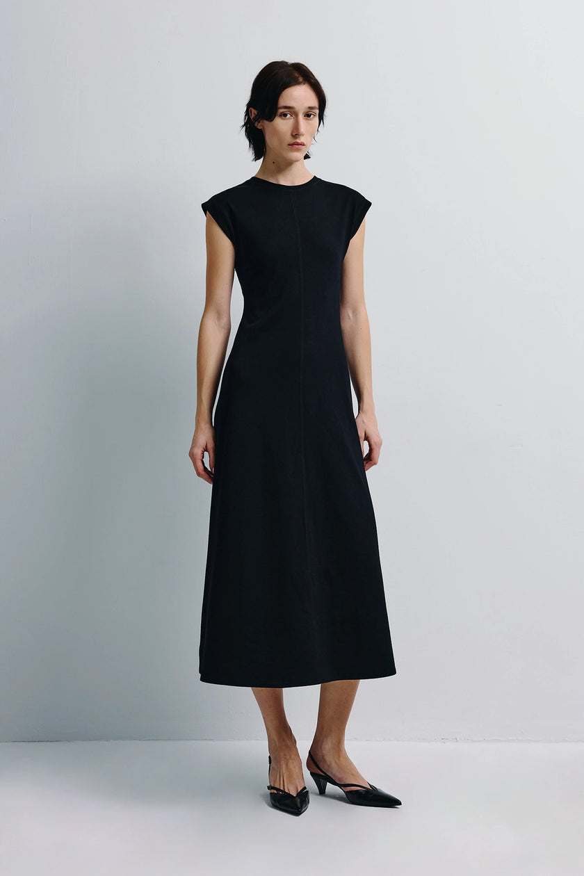 Emmy Sweater Knit Midi Dress Black
