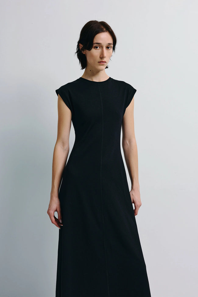 Emmy Sweater Knit Midi Dress Black