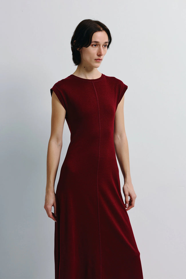 Emmy Sweater Knit Midi Dress Cherry