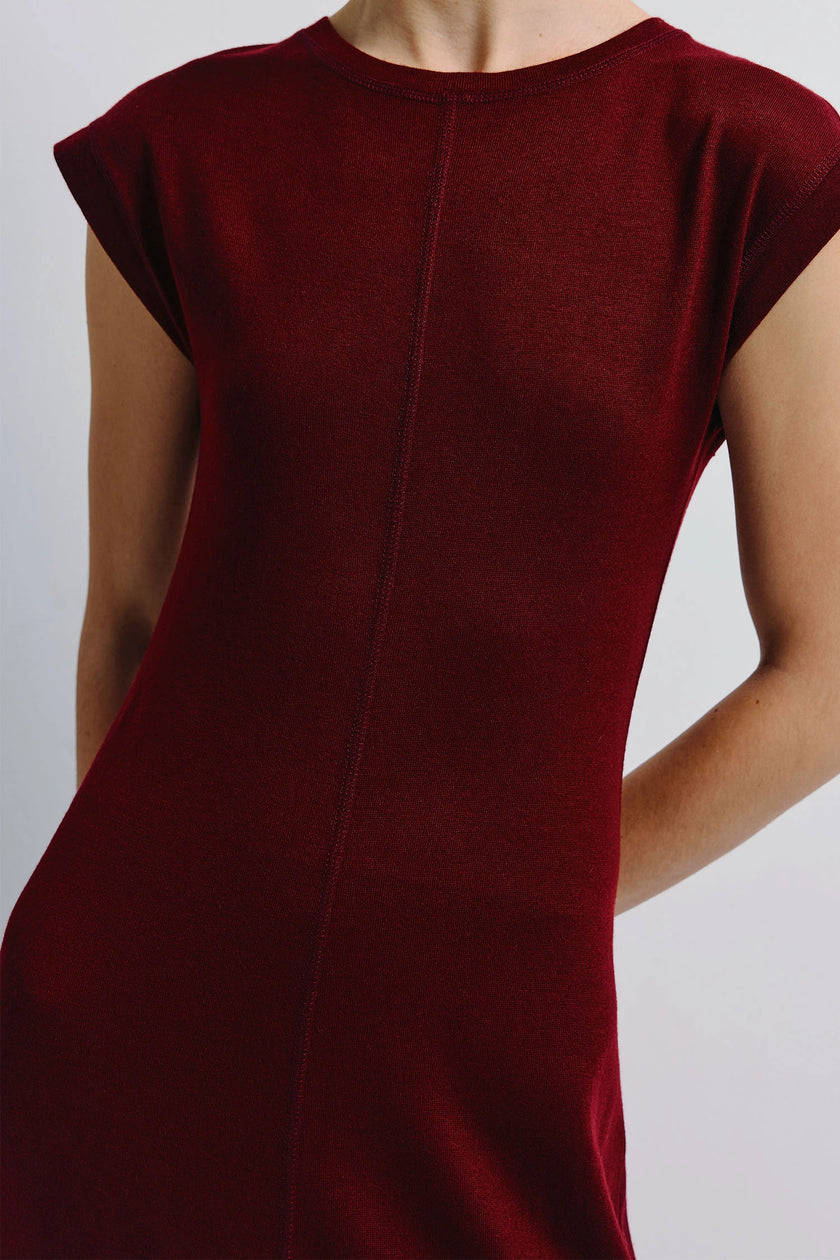 Emmy Sweater Knit Midi Dress Cherry