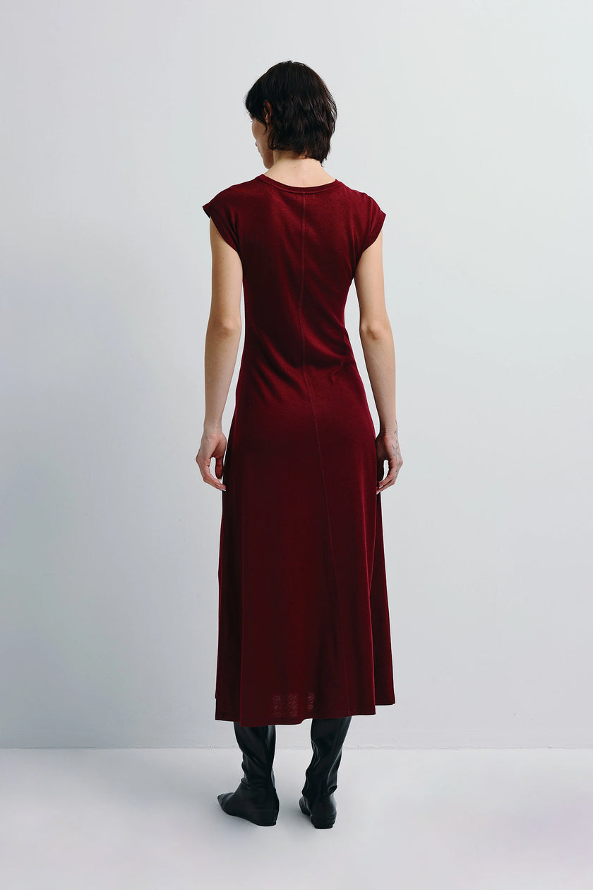 Emmy Sweater Knit Midi Dress Cherry