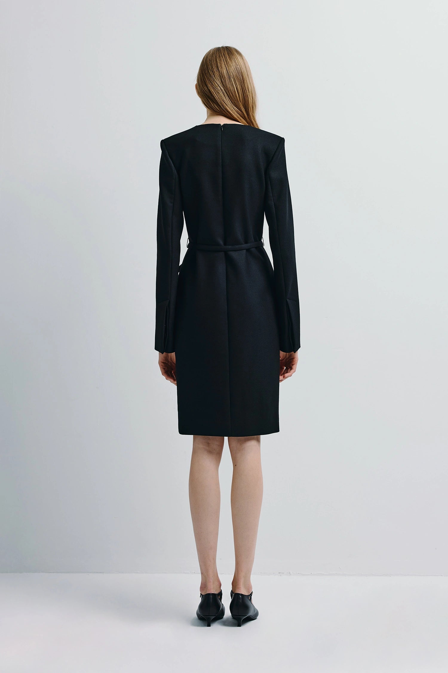 Wool Blend Belted Midi Dress Wool Blend Belted Midi Dress