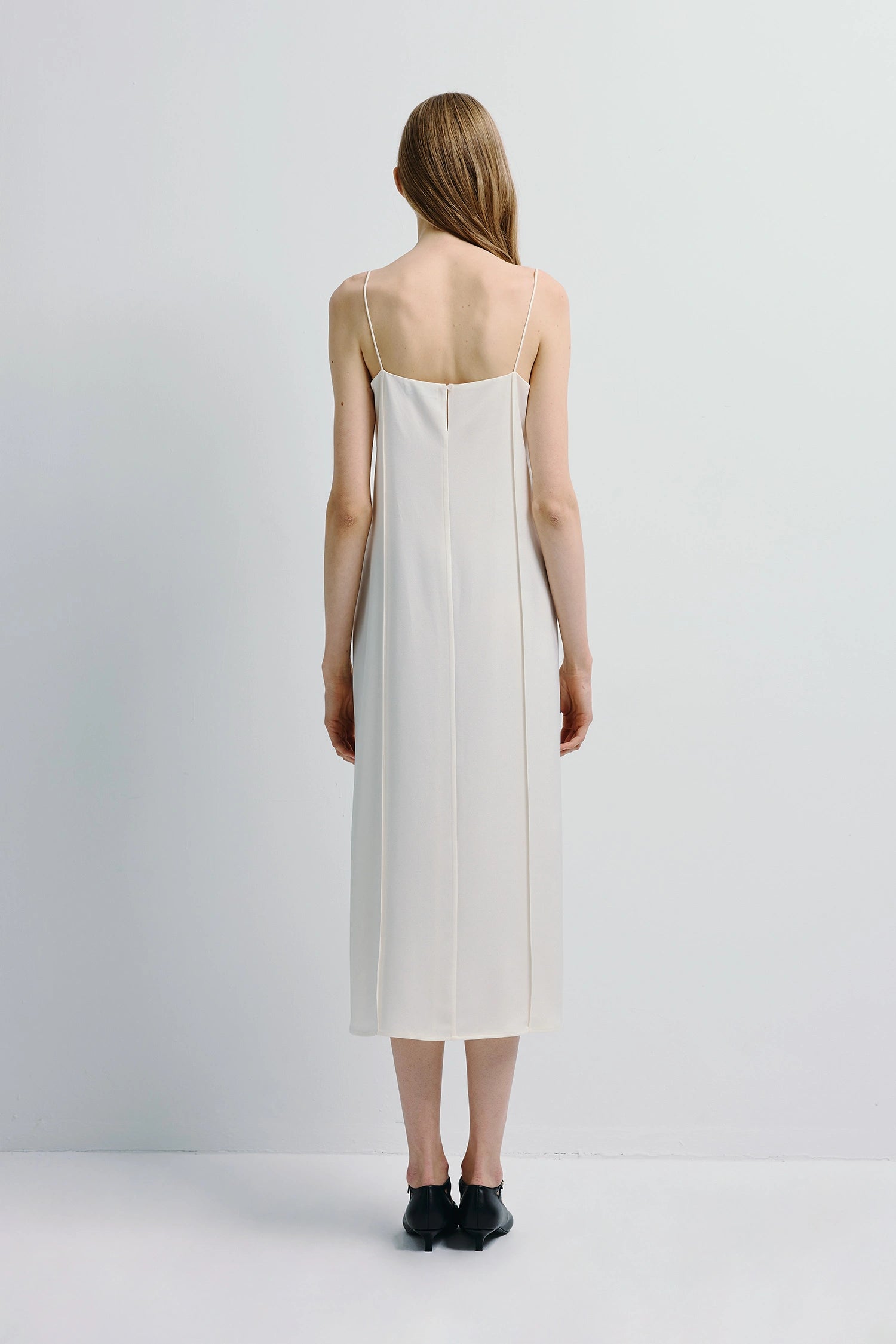 Devra Satin Midi Dress Creme