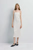 Devra Satin Midi Dress Creme