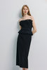 Lina Pintuck Organza Midi Dress Black