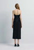Lina Pintuck Organza Midi Dress Black