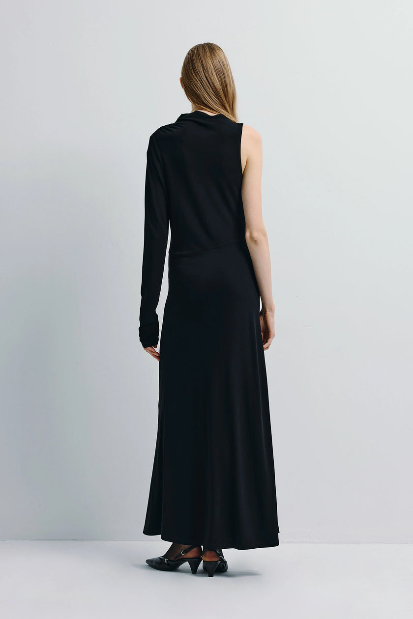 Blaine Draped Maxi Dress Black