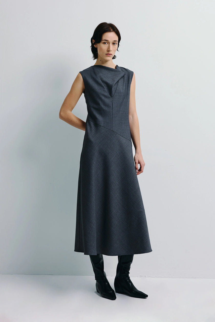 Kole Cowl Neck Midi Dress H.Grey