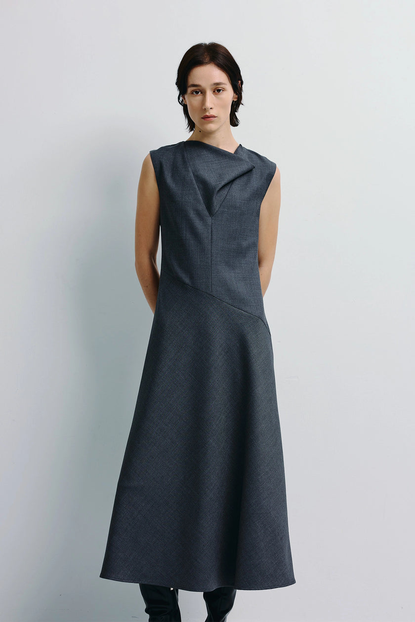 Kole Cowl Neck Midi Dress H.Grey