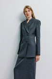 Paley Notch Collar Blazer Charcoal