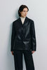 Darton Leather Single-Breasted Jacket Black