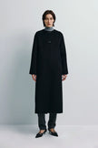 Iana Collarless Handmade Coat Black